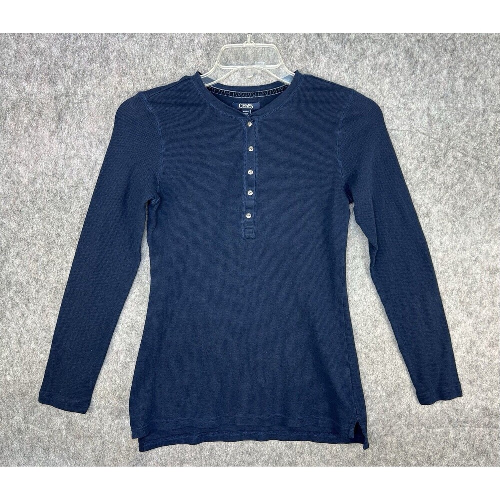 Chaps Thermal Henley Shirt Women’s Size S Long Sleeve Y2K Melissa Gilbert